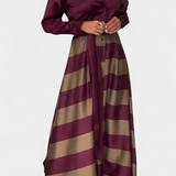 Długa Sukienka Koszulowa z Paskiem w Printy