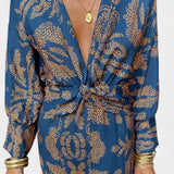 Sukienka Ema Maxi z dekoltem V i przednim węzłem