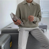 Męski sweter z ćwierć zamkiem