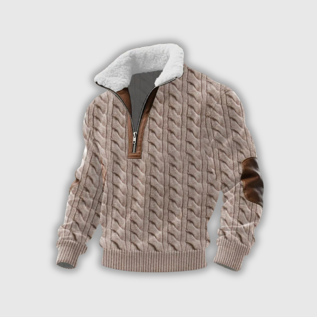 Etienne – Fleece golf z zamkiem i wysokim kołnierzem