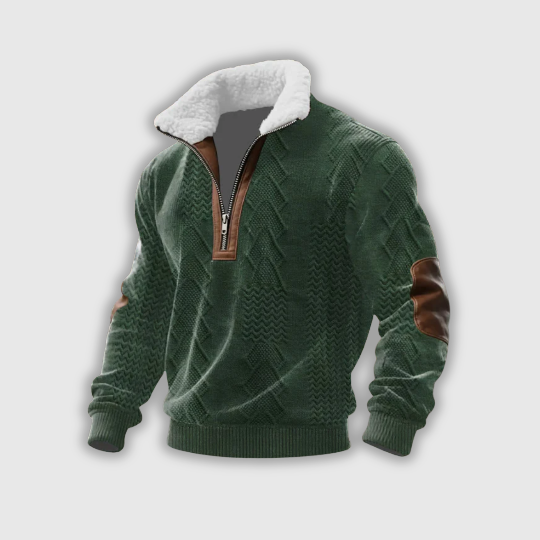 Etienne – Fleece golf z zamkiem i wysokim kołnierzem