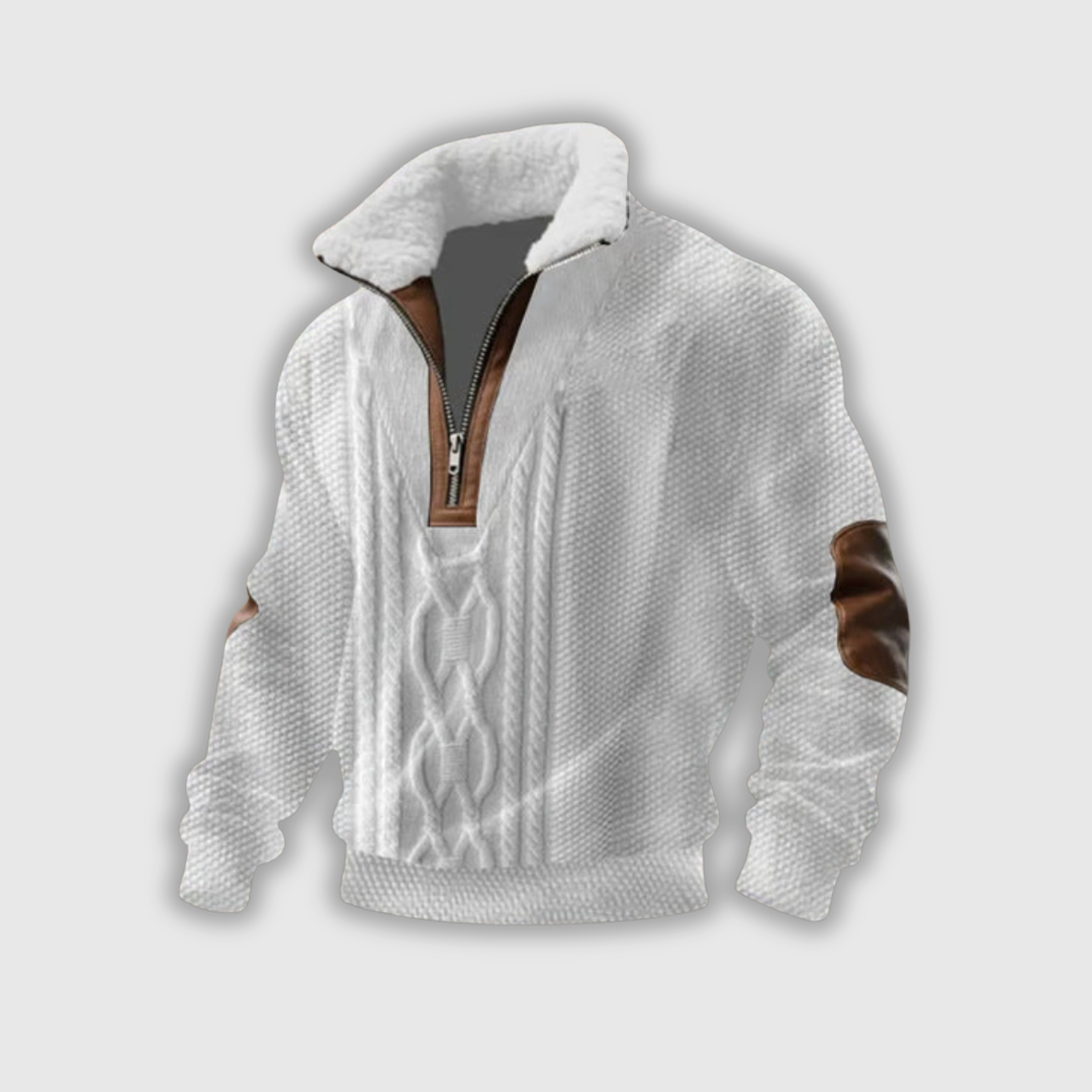 Etienne – Fleece golf z zamkiem i wysokim kołnierzem