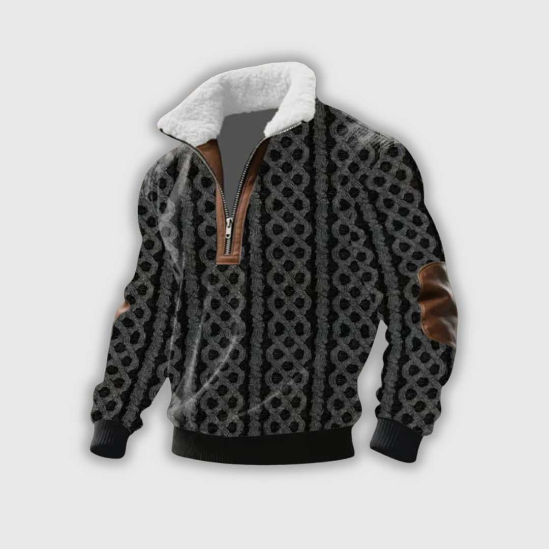 Etienne – Fleece golf z zamkiem i wysokim kołnierzem