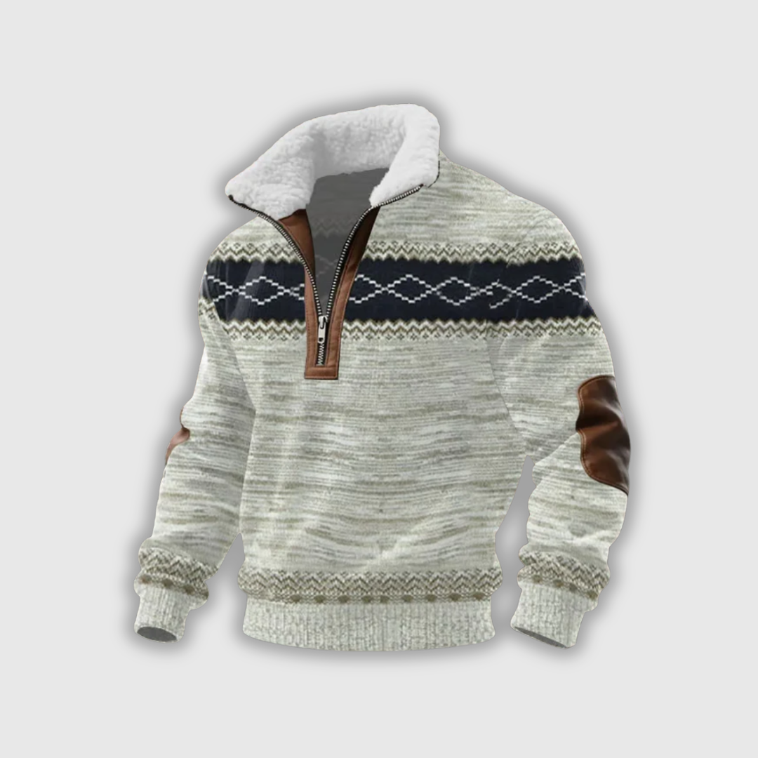 Etienne – Fleece golf z zamkiem i wysokim kołnierzem