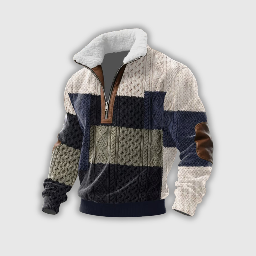 Etienne – Fleece golf z zamkiem i wysokim kołnierzem