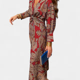 Sukienka Ema Maxi z dekoltem V i przednim węzłem