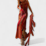 Taksówka - Unikalna Midi Sukienka z Dekoltem