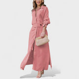 Gordana - Elegancka długa sukienka z dekoltem w kształcie V