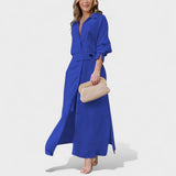 Gordana - Elegancka długa sukienka z dekoltem w kształcie V