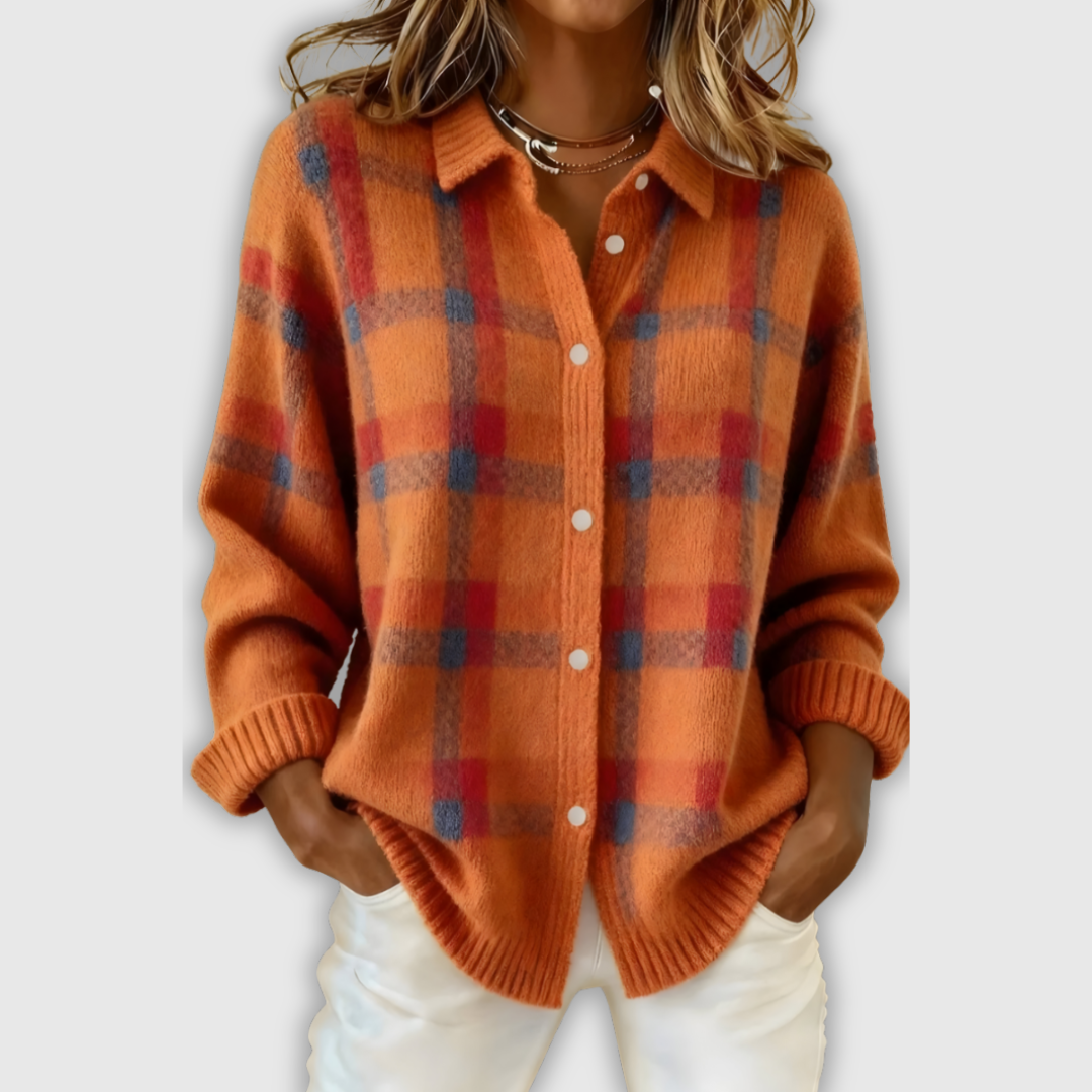 Ines | Damski kardigan z miękkiego dzianiny z eleganckimi wzorami