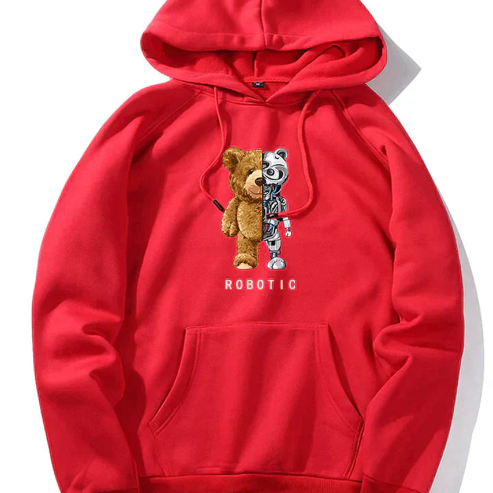 Bluza z kapturem z grafiką Roboterbär dla mężczyzn