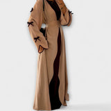 Stylowy Kardigan i Sukienka w Połączeniu z Dekoracją z Rękawem