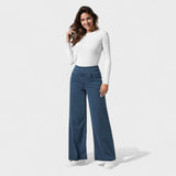 Stefania - Dżinsowe spodnie z szeroką nogawką