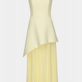 Sukienka bez Rękawów z Szyfonu z Bocznie Rozcięciem