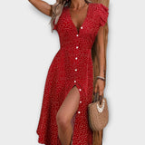 Elegancka midi sukienka w kropki