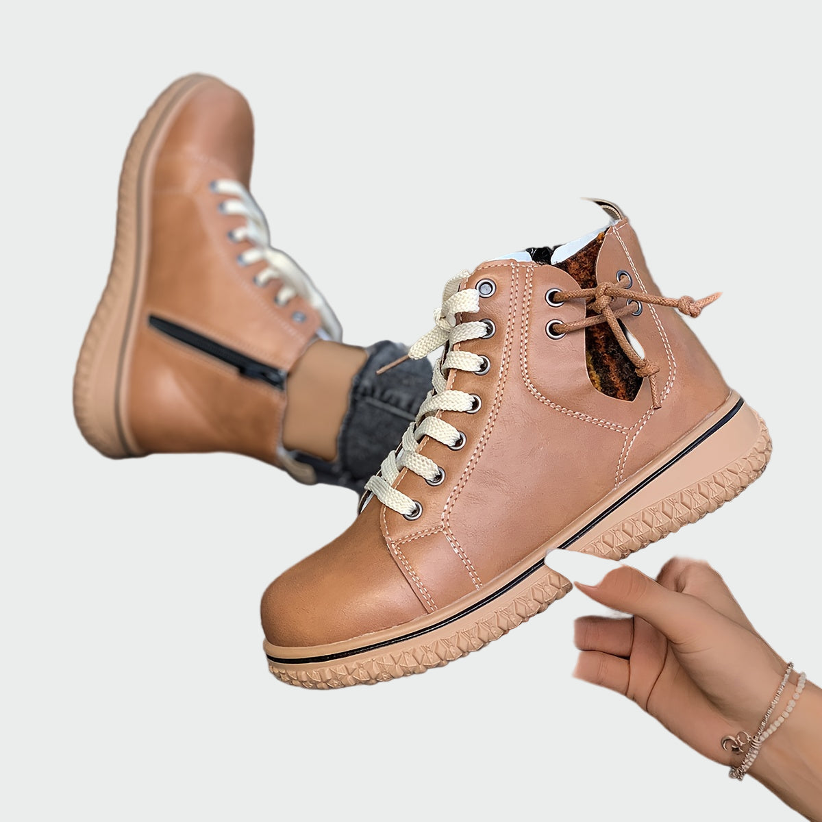 Branka - Skórzane ortopedyczne botki do kostki