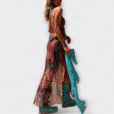 Taksówka - Unikalna Midi Sukienka z Dekoltem