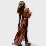 Taksówka - Unikalna Midi Sukienka z Dekoltem