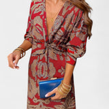 Sukienka Ema Maxi z dekoltem V i przednim węzłem