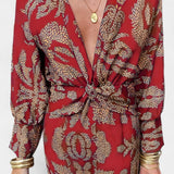 Sukienka Ema Maxi z dekoltem V i przednim węzłem