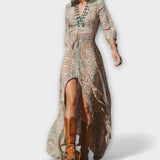 Maksymalna sukienka w miękkim stylu boho