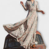 Maksymalna sukienka w miękkim stylu boho