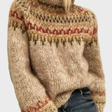 Spleciony Damski Sweter z Okrągłym Dekoltem