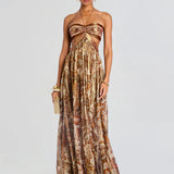 Maksymalna sukienka Złota Aura