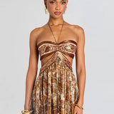 Maksymalna sukienka Złota Aura