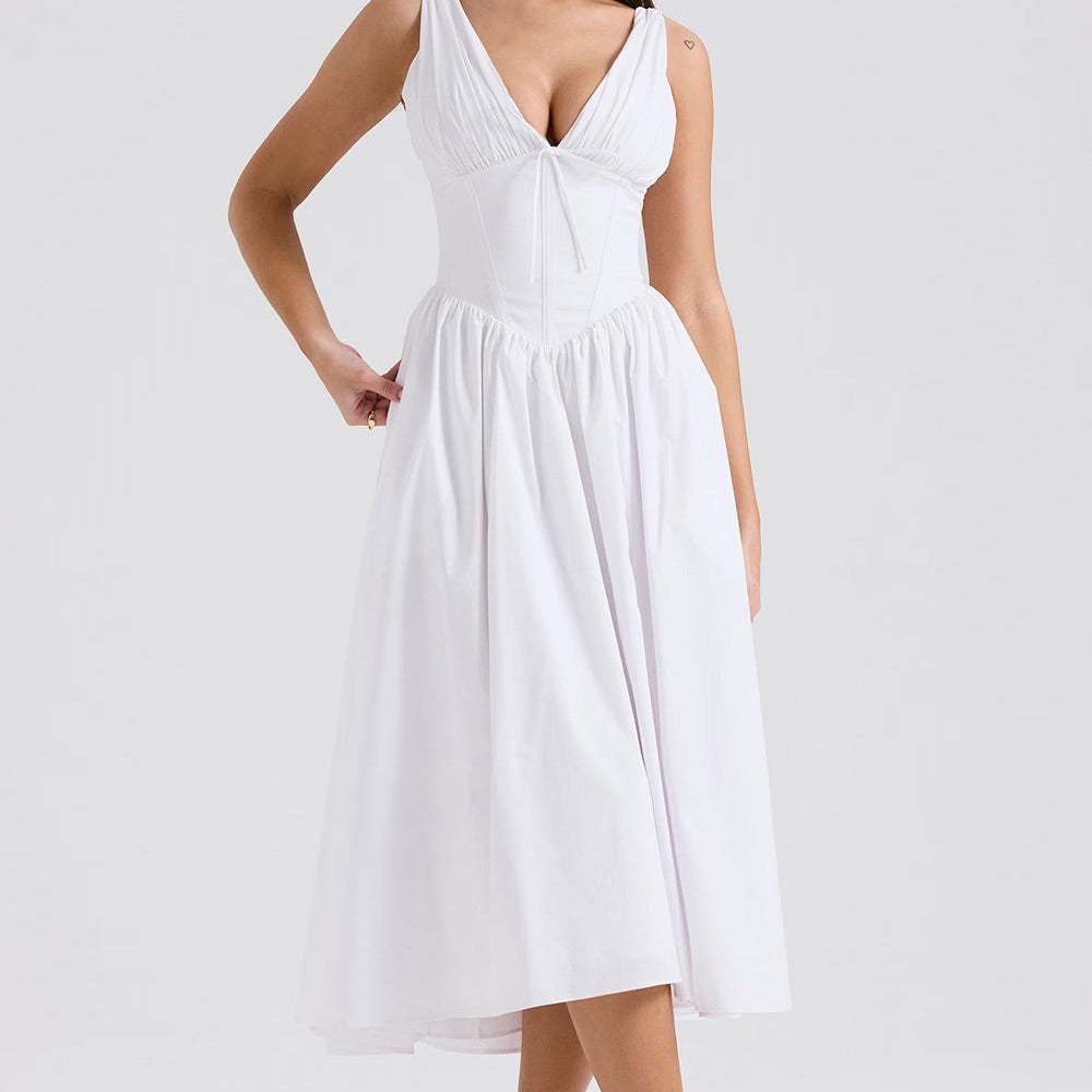 Midi Sukienka Romantyczna Kwiaciarnia