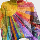 Wielokolorowy Sweter Pleciony