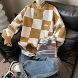 Kolorowy sweter z okrągłym dekoltem dla mężczyzn