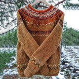 Vintage sweter z okrągłym dekoltem dla mężczyzn