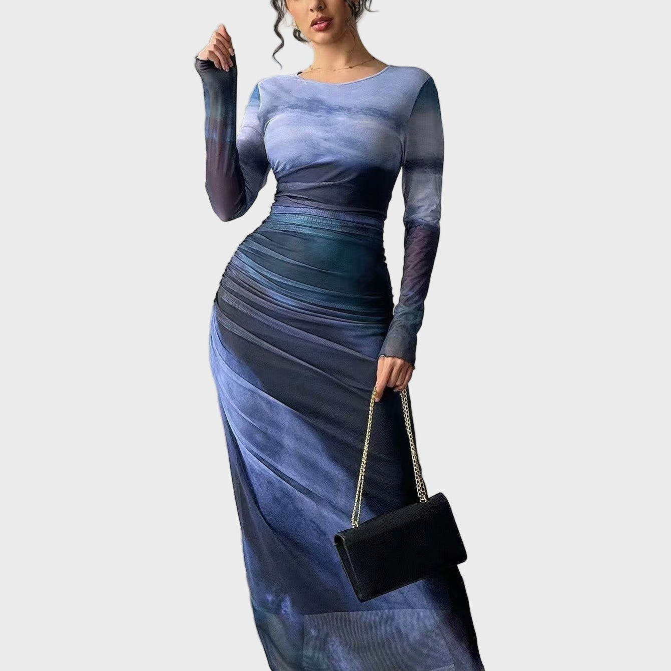 Torino – Długa wygodna sukienka w deseń