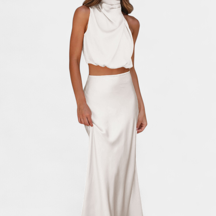 Luźna Drapowana Bluzka Bez Pleców