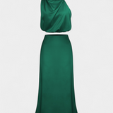 Luźna Drapowana Bluzka Bez Pleców