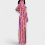 Elina – Maxi sukienka z dekoltem w kształcie V i świątecznym stylem