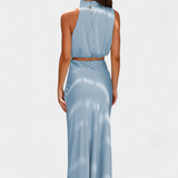 Luźna Drapowana Bluzka Bez Pleców