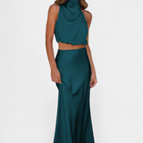 Luźna Drapowana Bluzka Bez Pleców