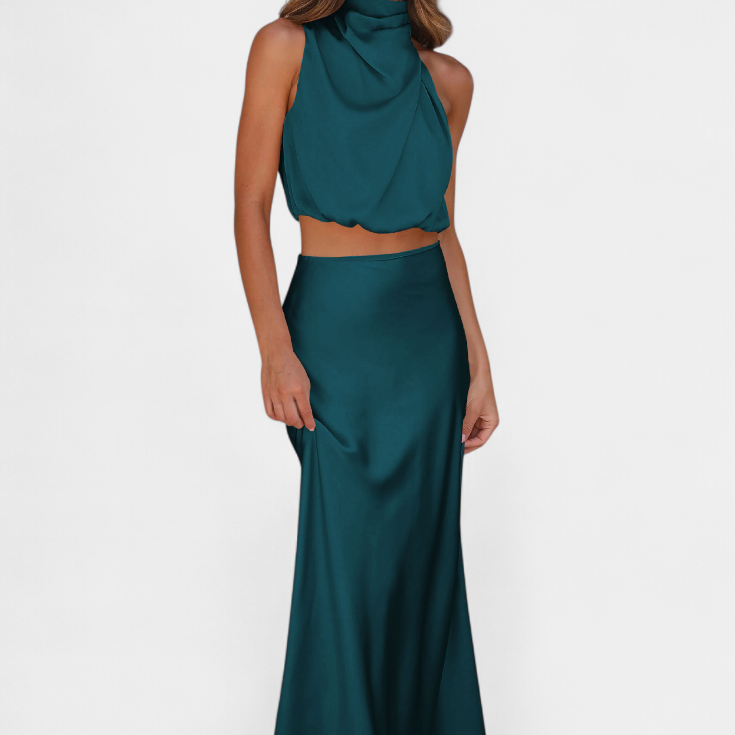 Luźna Drapowana Bluzka Bez Pleców