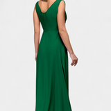 Sukienka Tatiana z Drapowaniem Z Przodu i Zakrytym Wycięciem