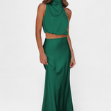 Luźna Drapowana Bluzka Bez Pleców