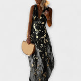 Sukienka z dekoltem w kształcie litery V i detalami z cekinów