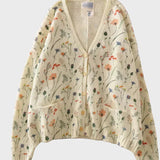 Elegancka Dziergana Kamizelka z Kwiatowym Wzorem