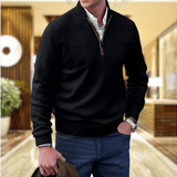 Luksusowy półzapinany sweter dla mężczyzn