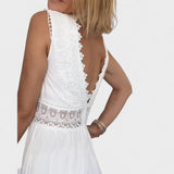 Elena - Elegancka Sukienka Chipkowa z Dekoltem w Kształcie V