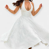 Midi Sukienka z Odkrytym Tyłem i Korsetowym Designem