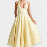 Midi Sukienka z Odkrytym Tyłem i Korsetowym Designem