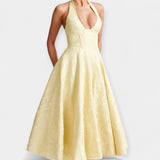 Midi Sukienka z Odkrytym Tyłem i Korsetowym Designem