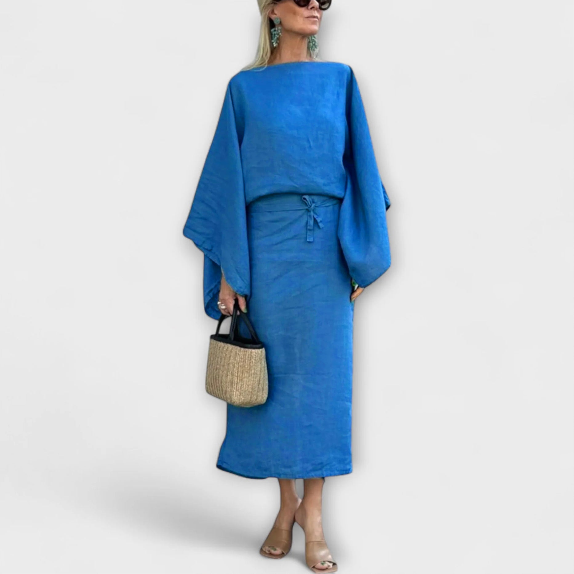 Dana - Sukienka kimono z lnu i bawełny